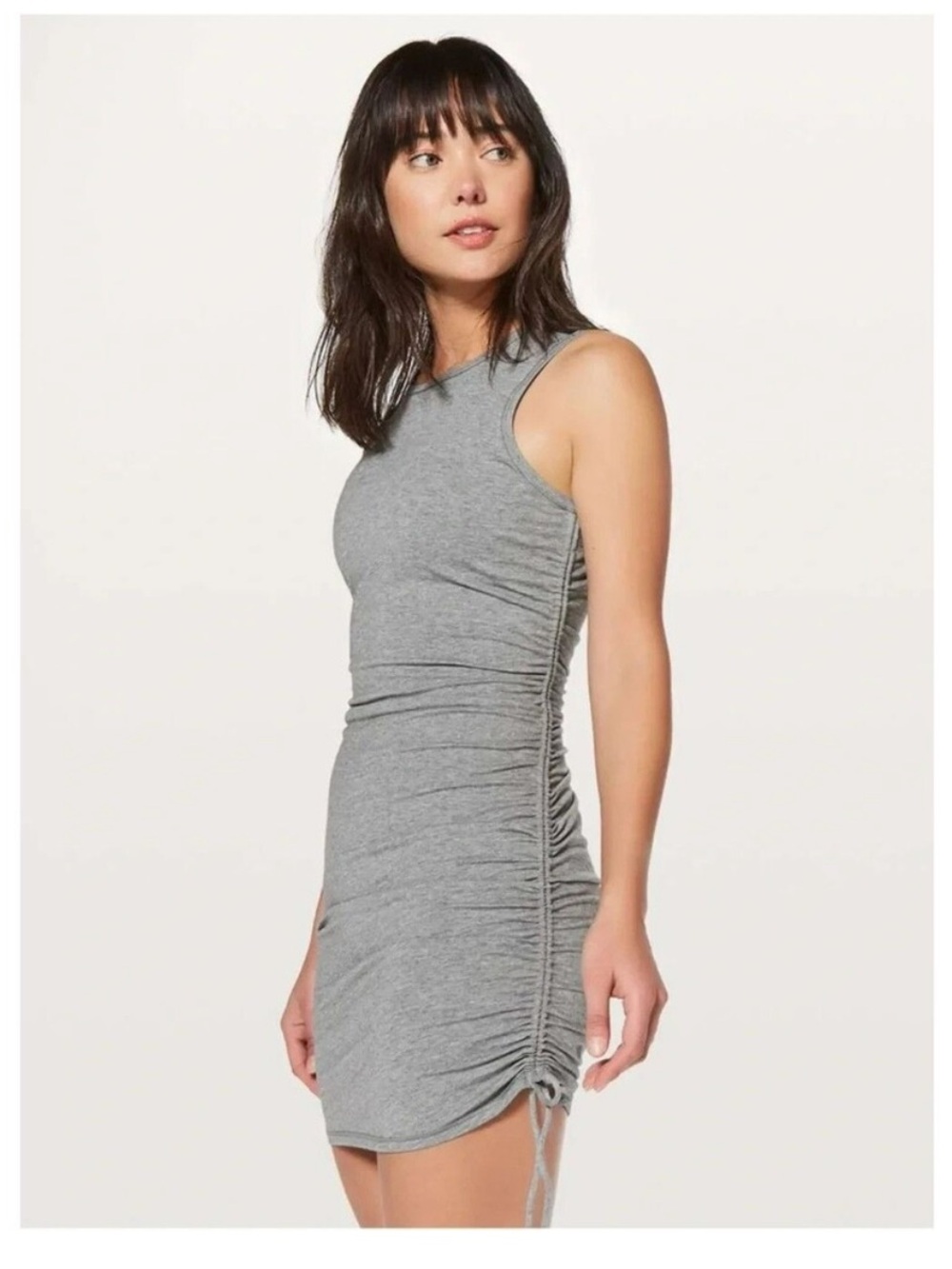 Lululemon Cinch It Side Cinch Cotton Mini Dress in Heather Gray Size 4